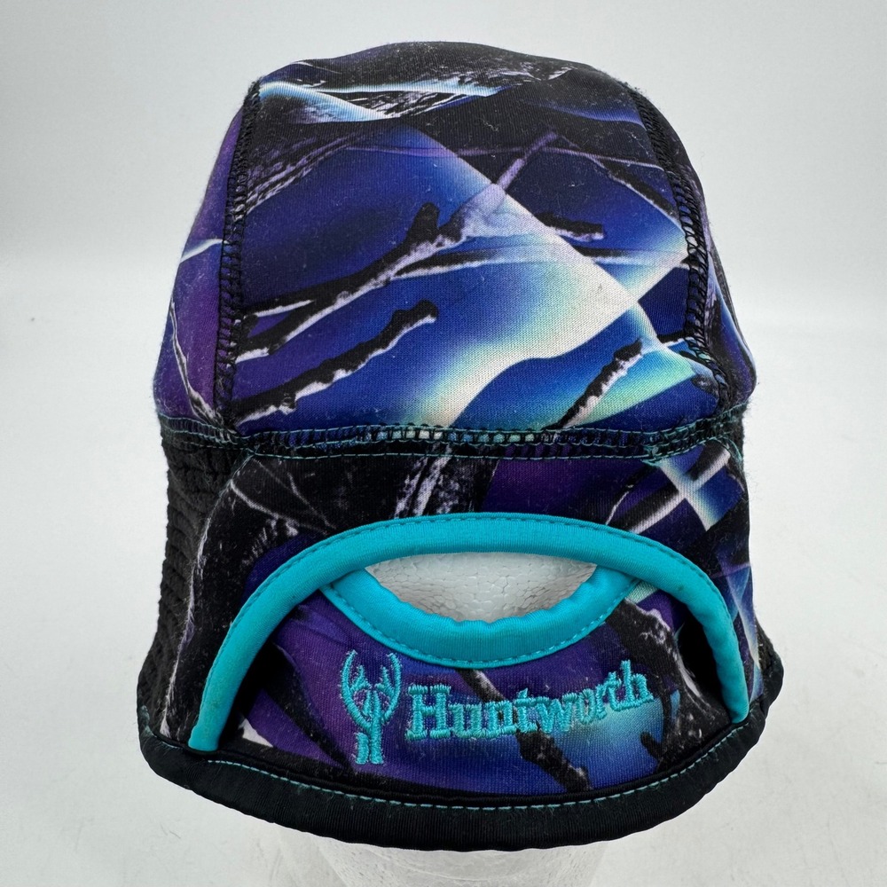 Huntworth Camo Beanie Skull Cap‎ Purple Blue Black Tree Camouflage Winter Warm